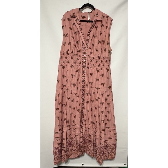 Anthropologie Peregrine Midi Dress Flutter Sleeve Floral Cottagecore Plus Sz 2x - Picture 1 of 5